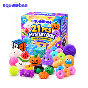 21 PCS Mystery Squishy Box , Cute Kawaii Stress Relief Squishy Toy Collection