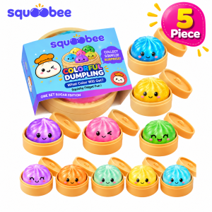 Colorful Dumpling Squishy Toy Set, 5 Piece Kawaii Stress Relief Fidget Toy