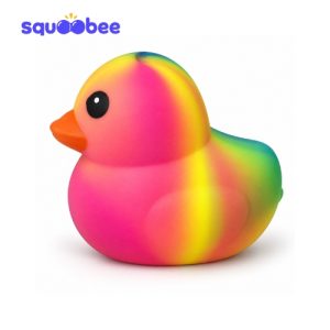 Rainbow Duck Squishy Toy, Cute Slow Rising Stress Relief Sensory Fidget Toy