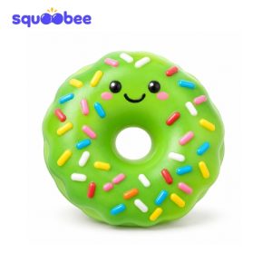 Cute Green Donut Squishy Toy, Kawaii Sprinkle Stress Relief Squeeze Toy