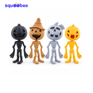 Halloween Pumpkin Skeleton Squishy Toy, Cute Jack O’ Lantern Fidget Stress Relief Toy
