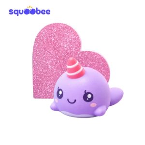 Kawaii Purple Whale Unicorn Squishy Toy, Cute Slow Rising Stress Relief Fidget Toy