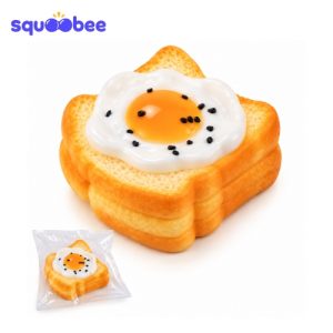 Fried Egg Toast Squishy Toy, Soft Slow Rising Stress Relief Sensory Fidget Toy