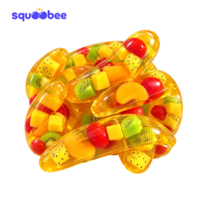 Squoobee Tropical Jelly Splash Squishy, Colorful Fruit Sensory Stress Relief Toy