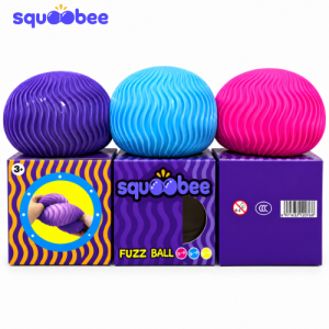 Squoobee Fuzz Ball Squishy Toy, Soft Stress Relief Fidget Ball