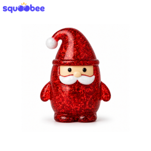 Red Glitter Santa Squishy Toy, Cute Christmas Stress Relief Fidget