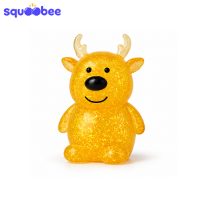 Golden Glitter Reindeer Squishy Toy, Cute Stress Relief Fidget Toy
