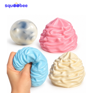 Whipped Cream Swirl Squishy Toy, Cute Dessert Stress Relief Fidget Toy